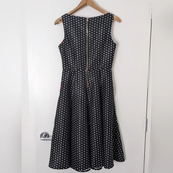 1950s Inspired Black & White Polkadot Dress - Picture 7 of 7